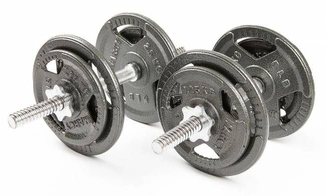 Набор гантелей с железной ручкой "HAMMERTONE", 2х9.5 кг