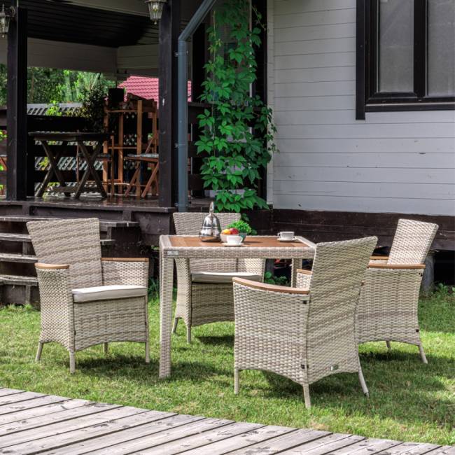 AMELIA обеденный комплект бежевого цвета на 4 персоны