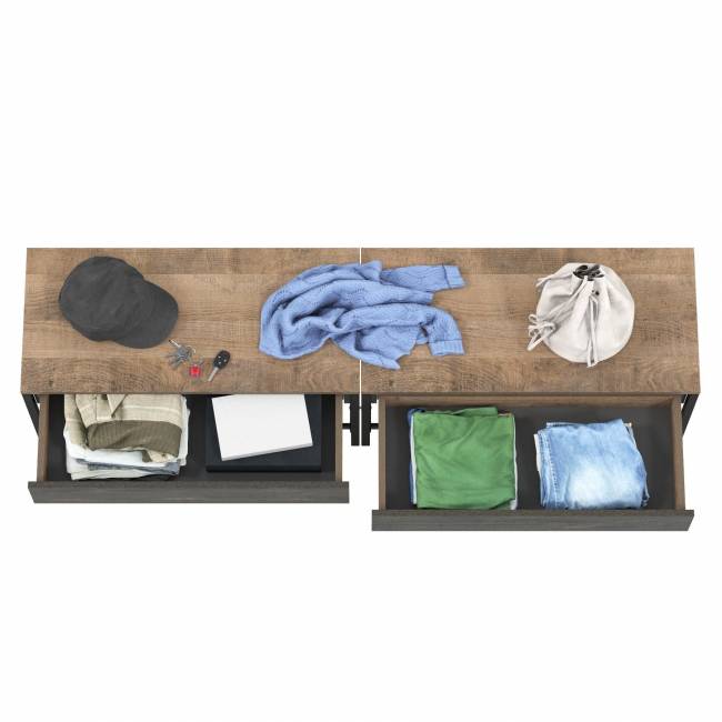 Две тумбы для обуви с сиденьем Трувор цвет дуб гранж песочный/интра