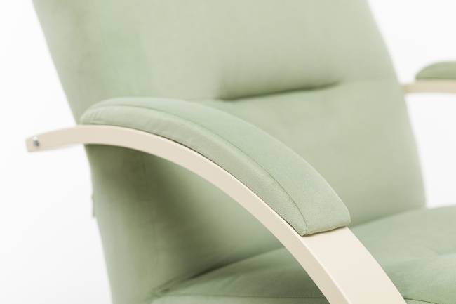 Кресло-качалка Leset Милано Слоновая кость V14 бирюзовый