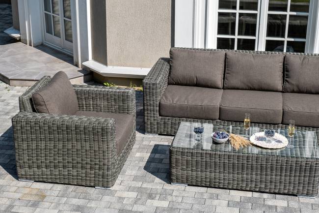 "Боно" лаунж-зона из искусственного ротанга, цвет графит