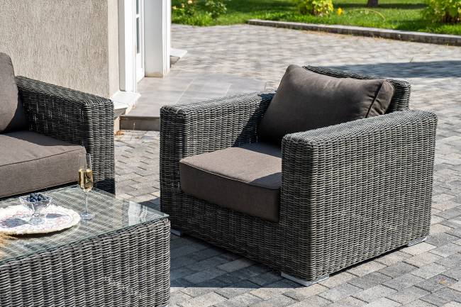 "Боно" лаунж-зона из искусственного ротанга, цвет графит