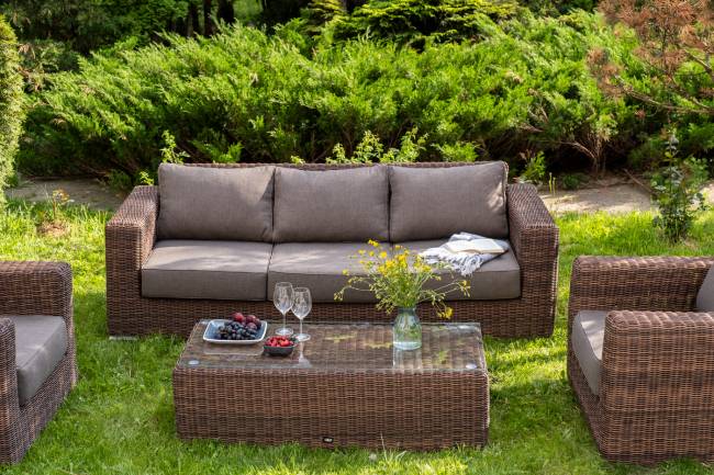 "Боно" лаунж-зона из искусственного ротанга, цвет коричневый "Боно" лаунж-зона из искусственного ротанга, цвет коричневый