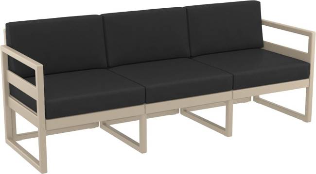 Комплект пластиковой мебели Mykonos XL бежевый, черный Комплект пластиковой мебели Mykonos XL бежевый, черный