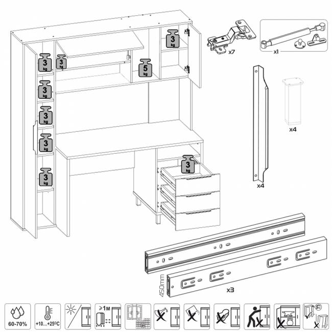 Стол компьютерный Комфорт 12.95N цвет дуб сонома/сатин