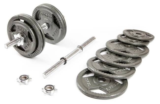 Набор гантелей с железной ручкой "HAMMERTONE", 2x14 кг Набор гантелей с железной ручкой "HAMMERTONE", 2x14 кг