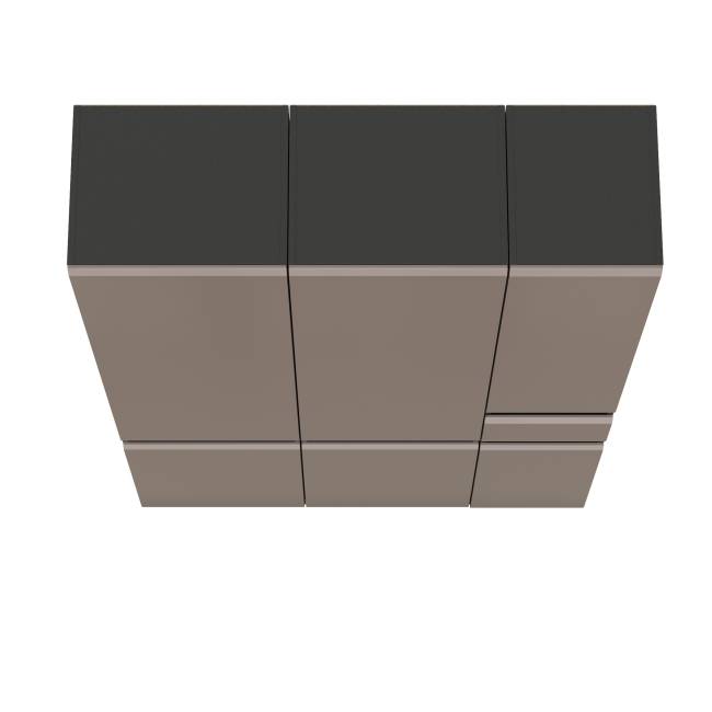 Два шкафа с дверками и шкаф-пенал с ящиком Сидней цвет антрацит/МДФ веллюто капучино Два шкафа с дверками и шкаф-пенал с ящиком Сидней цвет антрацит/МДФ веллюто капучино