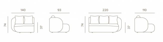 Диван модульный с подушками Cosy Modular конопляный 3600х1100х740 мм Диван модульный с подушками Cosy Modular конопляный 3600х1100х740 мм