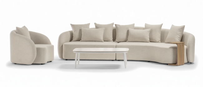 Диван модульный с подушками Cosy Modular конопляный 3600х1100х740 мм Диван модульный с подушками Cosy Modular конопляный 3600х1100х740 мм