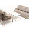 "Верона" лаунж-зона 5-местная плетеная из роупа (веревки), каркас алюминиевый белый, роуп бежевый