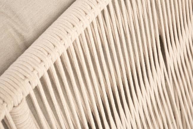 "Верона" лаунж-зона 5-местная плетеная из роупа (веревки), каркас алюминиевый белый, роуп бежевый