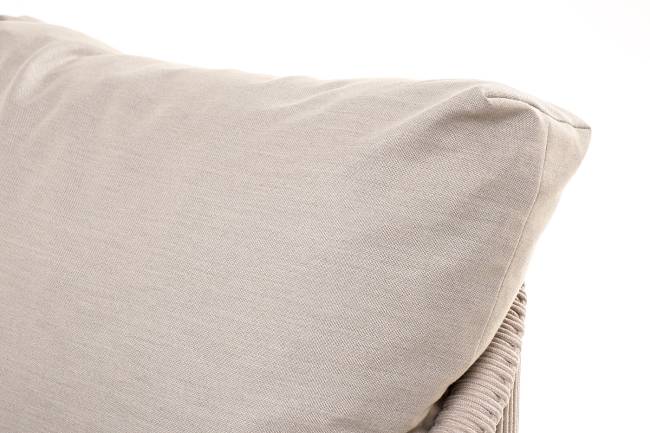 "Верона" лаунж-зона 5-местная плетеная из роупа (веревки), каркас алюминиевый белый, роуп бежевый