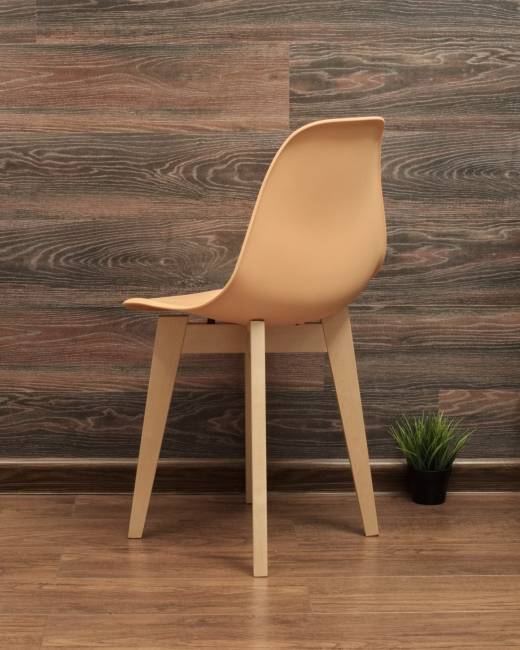 Стол Монте К 100 натур со стульями Сашш натур персик