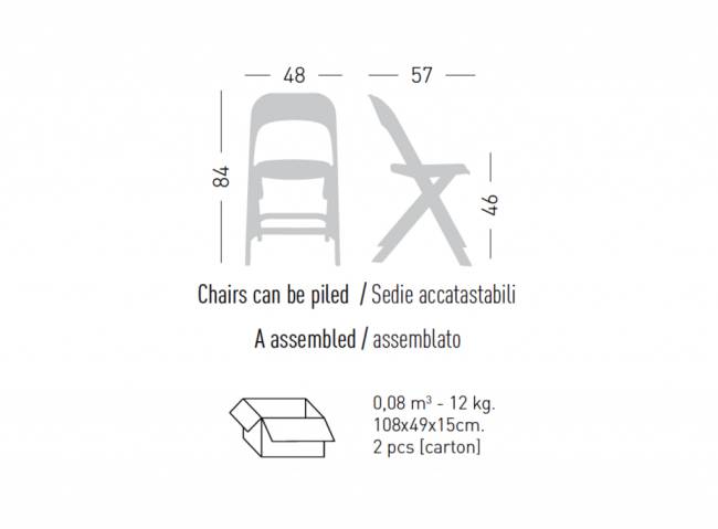 Стул пластиковый складной Flap 480х570х840 мм Стул пластиковый складной Flap 480х570х840 мм