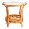 Комплект террасный Пеланги/Pelangi (стол со стеклом + 2 кресла) /с подушками/ ротанг, кресло 65х65х77см, стол диаметр 64х61см, медовый Honey (мед) ротанг