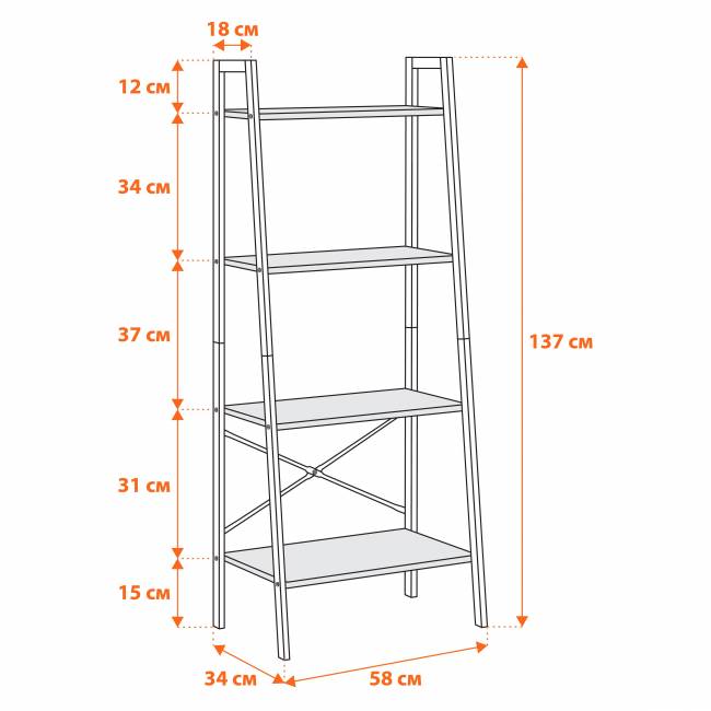Стеллаж WS-02 burnt burnt Стеллаж WS-02 burnt burnt