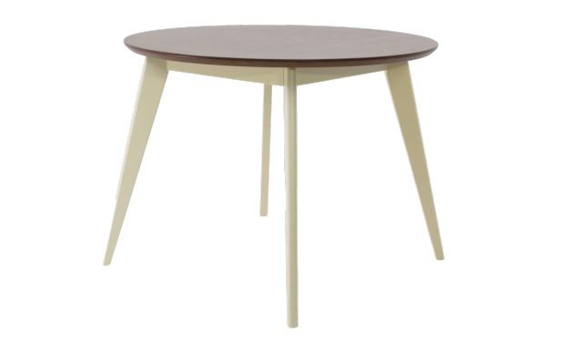Стол обеденный круглый Сканди К90, слоновая кость/орех Стол обеденный круглый Сканди К90, слоновая кость/орех