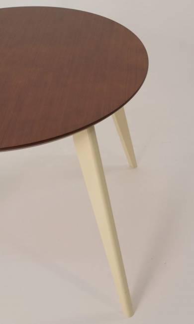 Стол обеденный круглый Сканди К90, слоновая кость/орех Стол обеденный круглый Сканди К90, слоновая кость/орех