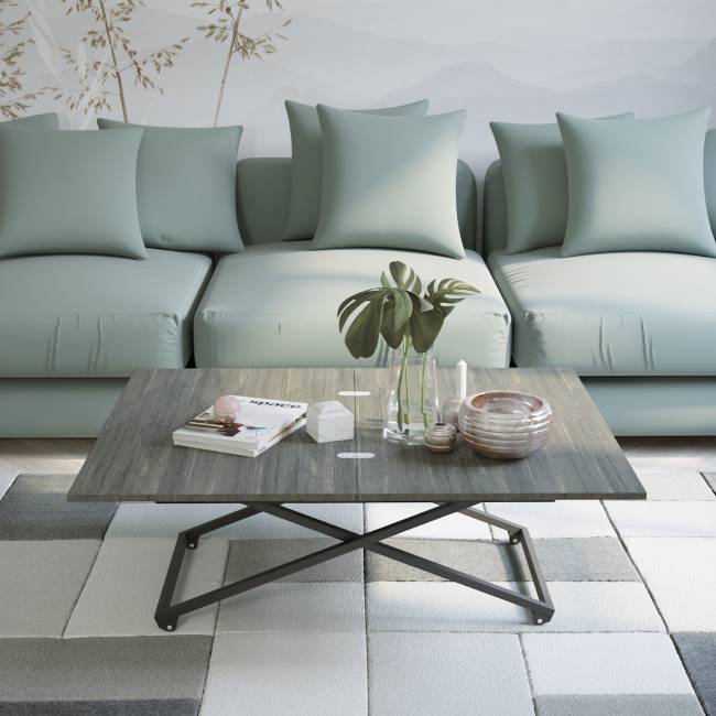 Стол универсальный трансформируемый АНДРЭ Loft ЛДСП интра/чёрный Стол универсальный трансформируемый АНДРЭ Loft ЛДСП интра/чёрный