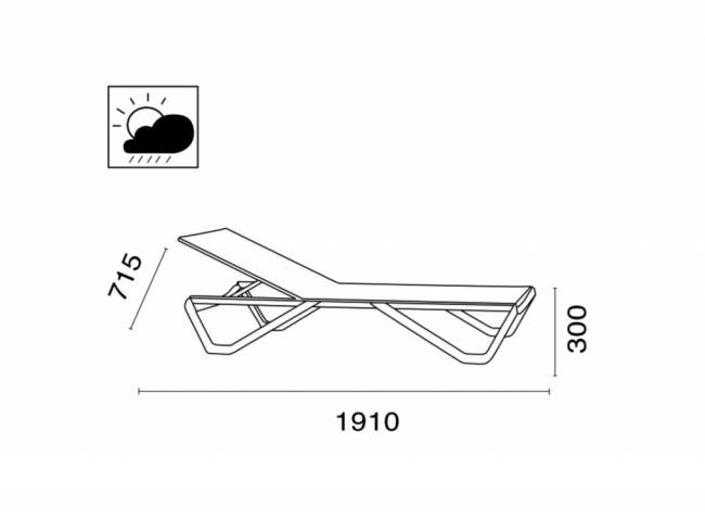 Шезлонг-лежак металлический Wave Paint белый 1910х715х300 мм Шезлонг-лежак металлический Wave Paint белый 1910х715х300 мм