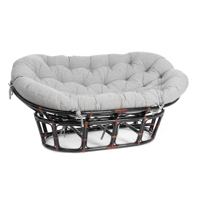 Диван Мамасан/Mamasan (23/02 W) /с подушкой/ 169х102х80см, античный черно-коричневый, матрац 182х119см, ткань серо-бежевая 3м 16/2 Antique brown