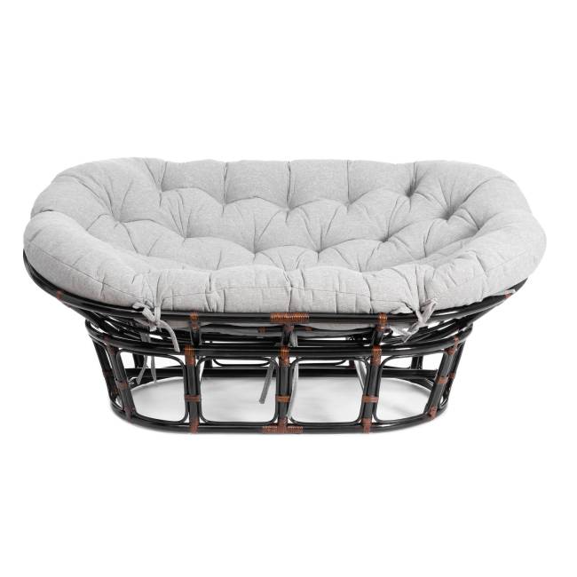 Диван Мамасан/Mamasan (23/02 W) /с подушкой/ 169х102х80см, античный черно-коричневый, матрац 182х119см, ткань серо-бежевая 3м 16/2 Antique brown