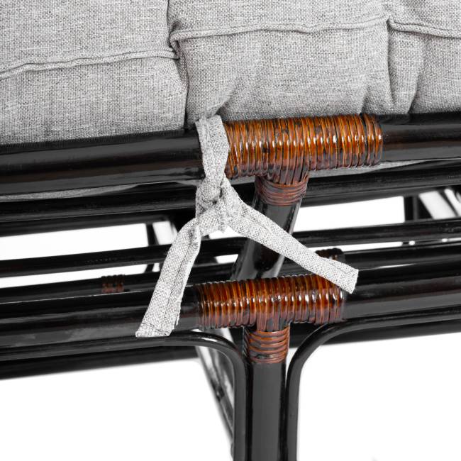 Диван Мамасан/Mamasan (23/02 W) /с подушкой/ 169х102х80см, античный черно-коричневый, матрац 182х119см, ткань серо-бежевая 3м 16/2 Antique brown