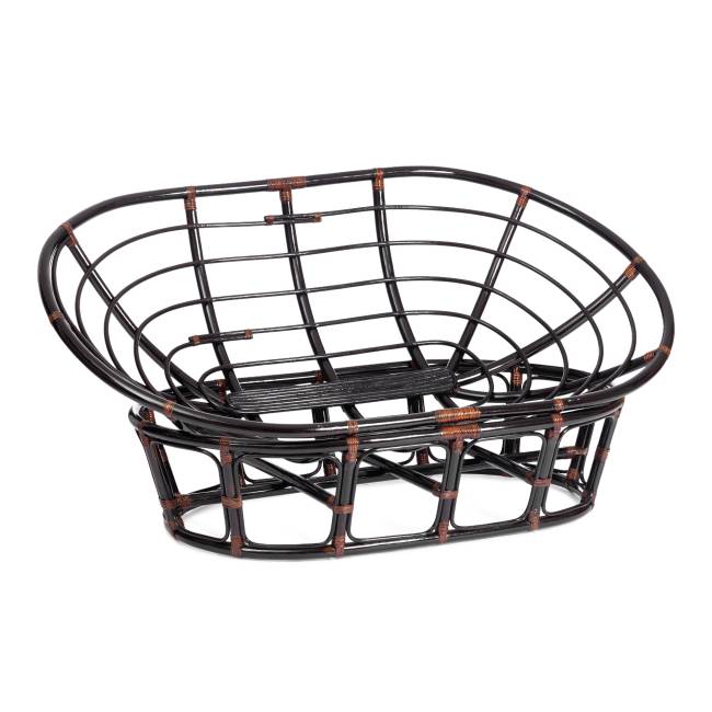 Диван Мамасан/Mamasan (23/02 W) /с подушкой/ 169х102х80см, античный черно-коричневый, матрац 182х119см, ткань серо-бежевая 3м 16/2 Antique brown