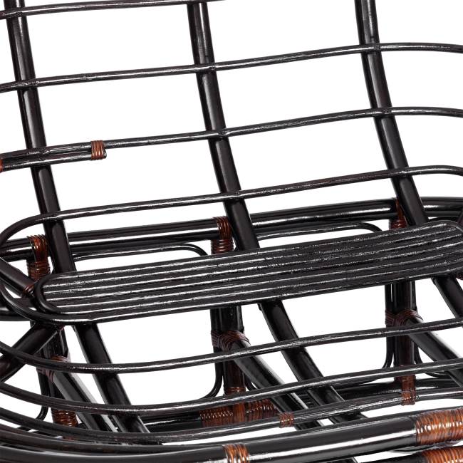 Диван Мамасан/Mamasan (23/02 W) /с подушкой/ 169х102х80см, античный черно-коричневый, матрац 182х119см, ткань серо-бежевая 3м 16/2 Antique brown