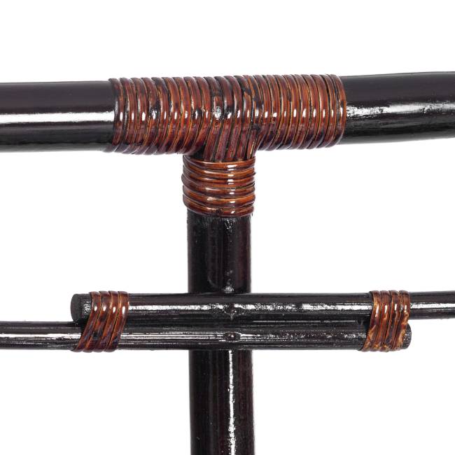 Диван Мамасан/Mamasan (23/02 W) /с подушкой/ 169х102х80см, античный черно-коричневый, матрац 182х119см, ткань серо-бежевая 3м 16/2 Antique brown