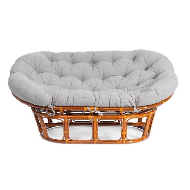 Диван Мамасан/Mamasan (23/02 W) /с подушкой/ 169х102х80см, коньячный, матрац 182х119см, ткань серо-бежевая 3м 16/2 Cognac (коньяк)