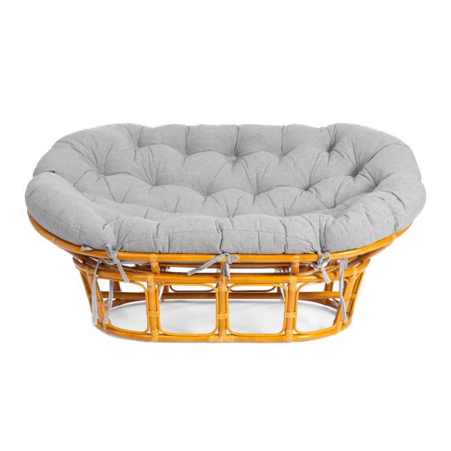 Диван Мамасан/Mamasan (23/02 W) /с подушкой/ 169х102х80см, пекан орех, матрац 182х119см, ткань серо-бежевая 3м 16/2 Pecan (орех)