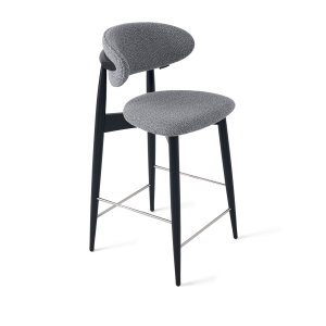 Стул Глори полубарный серый, опора бук черный