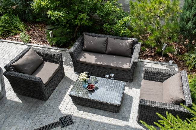 "Капучино" диван из искусственного ротанга двухместный, цвет графит "Капучино" диван из искусственного ротанга двухместный, цвет графит