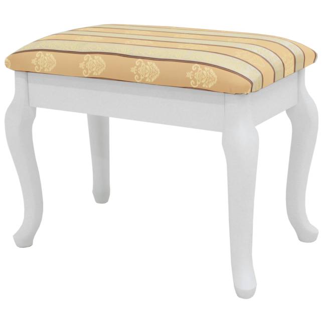 Банкетка Ретро с ящиком белый, ткань полоса бежевый Банкетка Ретро с ящиком белый, ткань полоса бежевый