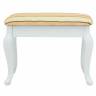 Банкетка Ретро с ящиком белый, ткань полоса бежевый Банкетка Ретро с ящиком белый, ткань полоса бежевый
