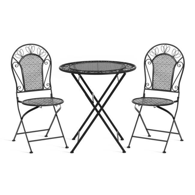 Комплект (стол + 2 стула) Secret de Maison Амальфи/Amalfi металл, черный (Комплект из 2 шт.) черный металл Комплект (стол + 2 стула) Secret de Maison Амальфи/Amalfi металл, черный (Комплект из 2 шт.) черный металл