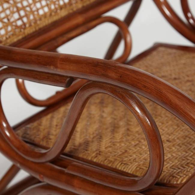 Кресло-качалка Милано/Milano (разборная) /без подушки/ натуральный ротанг, 58х136х103см, пекан орех Pecan (орех) ротанг top quality Кресло-качалка Милано/Milano (разборная) /без подушки/ натуральный ротанг, 58х136х103см, пекан орех Pecan (орех) ротанг top quality