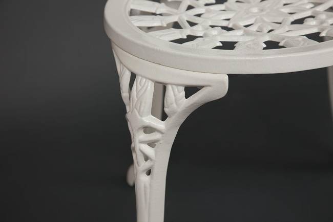 Комплект Secret de Maison Вальс Цветов/Waltz of Flowers (стол+2 стула) алюминиевый сплав, D60/H67, 52х40х89см, античный белый butter white алюминиевый сплав