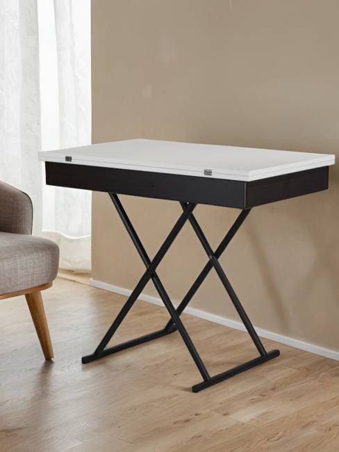 Стол-трансформер Лерон белый/черный Стол-трансформер Лерон белый/черный