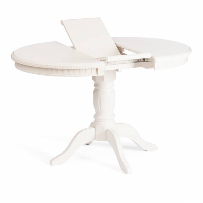 Стол обеденный раздвижной Стефано/Stefano бук, МДФ, Д90х90-120х77см, айвори вайт Ivory white бук, мдф