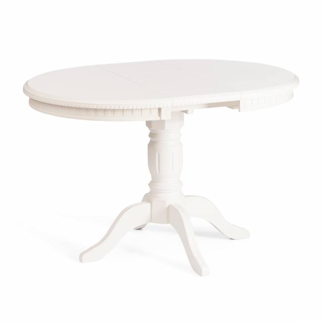 Стол обеденный раздвижной Стефано/Stefano бук, МДФ, Д90х90-120х77см, айвори вайт Ivory white бук, мдф