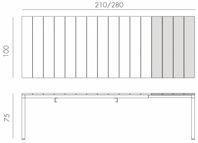 Стол металлический раздвижной Rio Alu 210 Extensibile тортора 2100-2800х1000х760 мм Стол металлический раздвижной Rio Alu 210 Extensibile тортора 2100-2800х1000х760 мм
