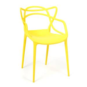 Стул Cat Chair (mod. 028) пластик, 54,5*56*84см, желтый, 037 (Комплект из 2 шт.) желтый пластик