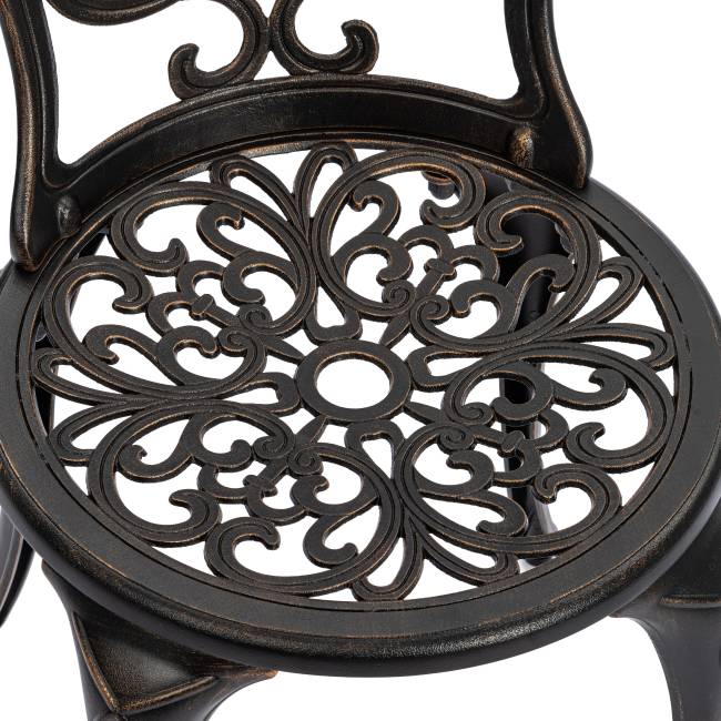 Комплект Secret de Maison Романс/Romance (стол+2 стула) алюминиевый сплав, D60/H67, 53х41х89см, бронзовый бронза/bronze алюминиевый сплав