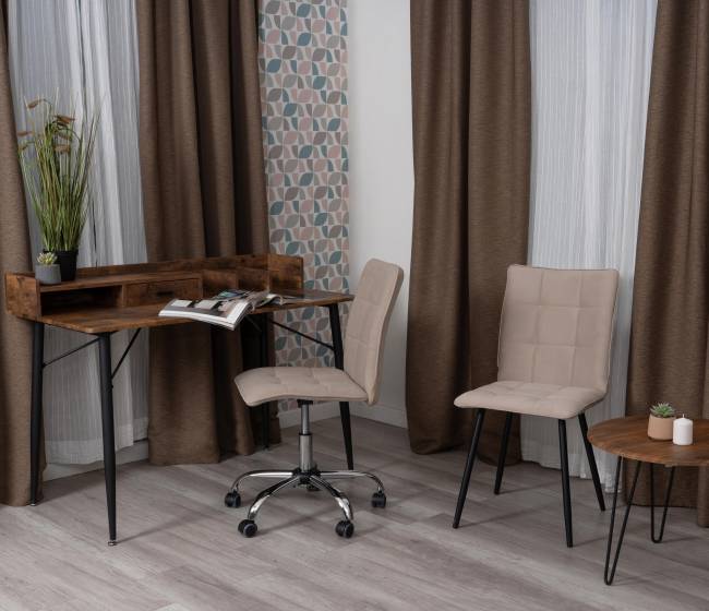 Комплект кресло+стул Бари/Bari LT, велюр, бежевый/черный, 7 бежевый/черный флок Комплект кресло+стул Бари/Bari LT, велюр, бежевый/черный, 7 бежевый/черный флок