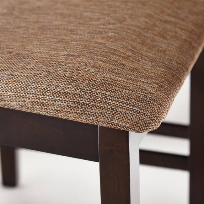 Обеденный комплект Хадсон/Hudson (стол + 4 стула) дерево гевея/МДФ, стол: 110х70х75см/стул: 44х42х89см, темный орех, ткань кор.-зол. cappuccino (темный орех) дерево гевея/мдф