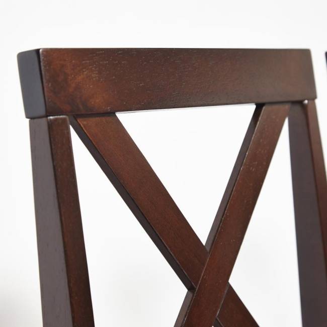 Обеденный комплект Хадсон/Hudson (стол + 4 стула) дерево гевея/МДФ, стол: 110х70х75см/стул: 44х42х89см, темный орех, ткань кор.-зол. cappuccino (темный орех) дерево гевея/мдф