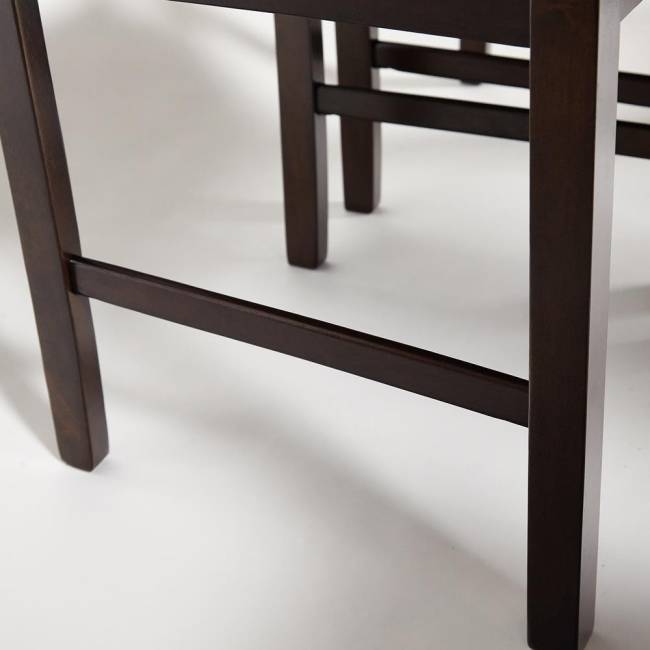 Обеденный комплект Хадсон/Hudson (стол + 4 стула) дерево гевея/МДФ, стол: 110х70х75см/стул: 44х42х89см, темный орех, ткань кор.-зол. cappuccino (темный орех) дерево гевея/мдф