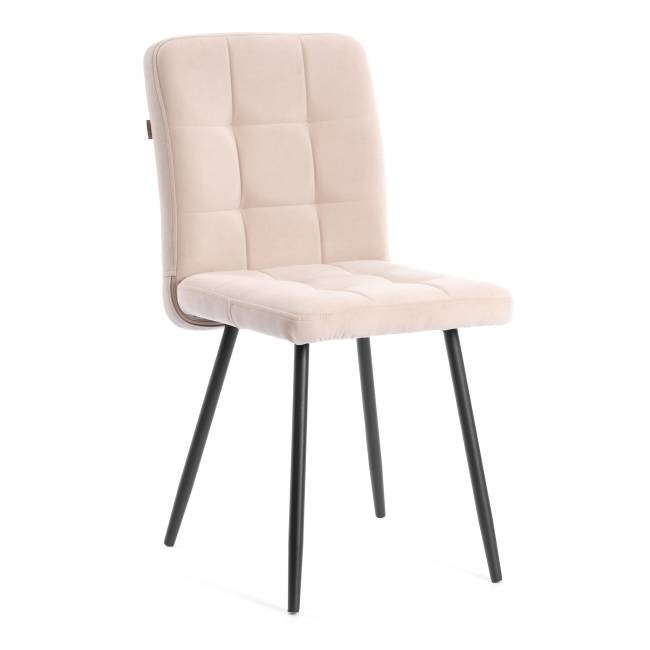 Комплект кресло+стул Медео/Medeo LT, велюр, бежевый/черный, 7 бежевый/черный флок